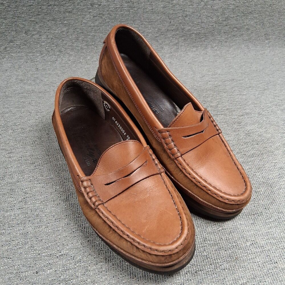 Ralyx by Mephisto Brown Leather Penny Loafers Comfort Slip-On Shoes Size 8 US